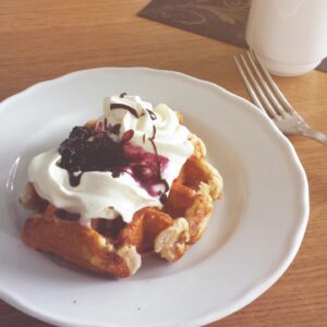 Mini Waffles with Chicken Bites